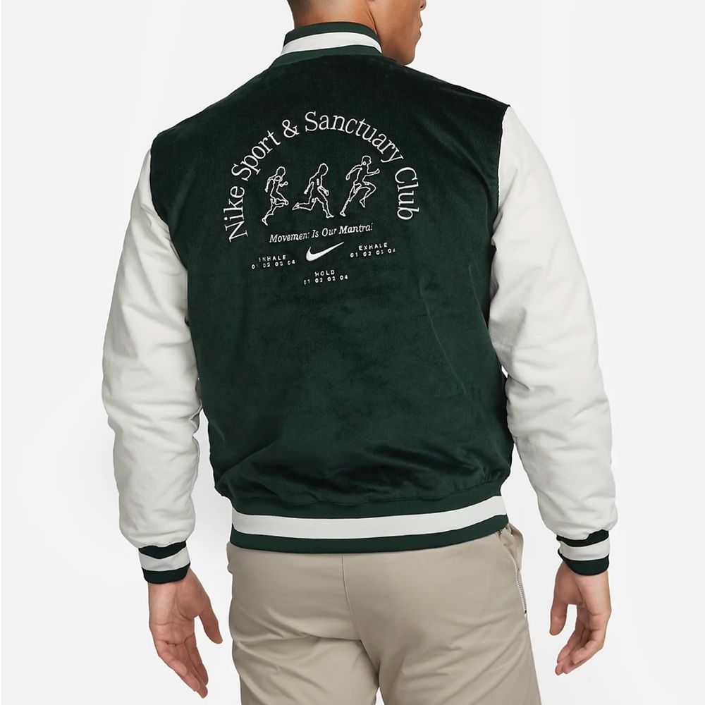 Nike Men's Corduroy Bomber Green/White brand new w tags